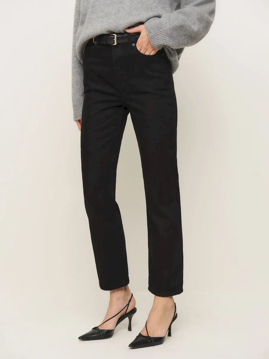 Cynthia High Rise Straight Cropped Jeans