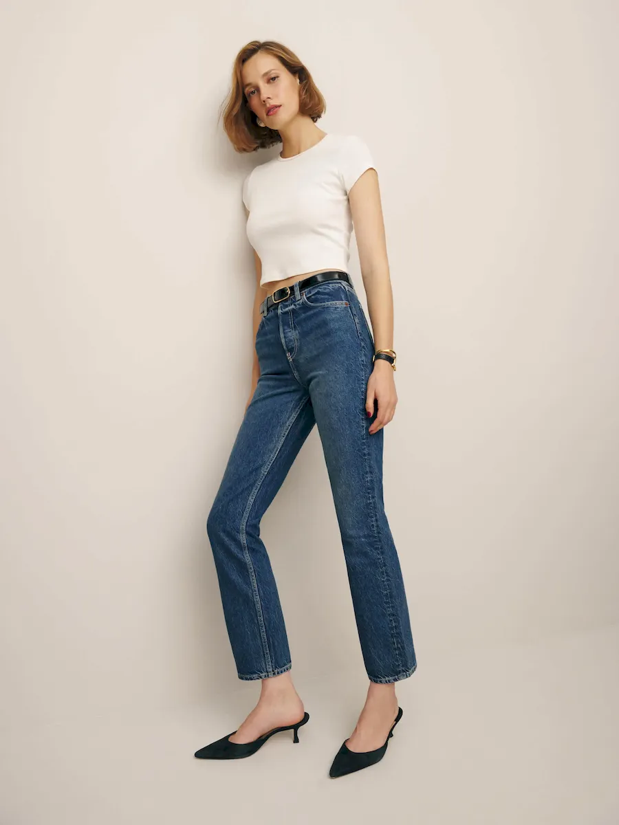Cynthia High Rise Straight Cropped Jeans - Image 2