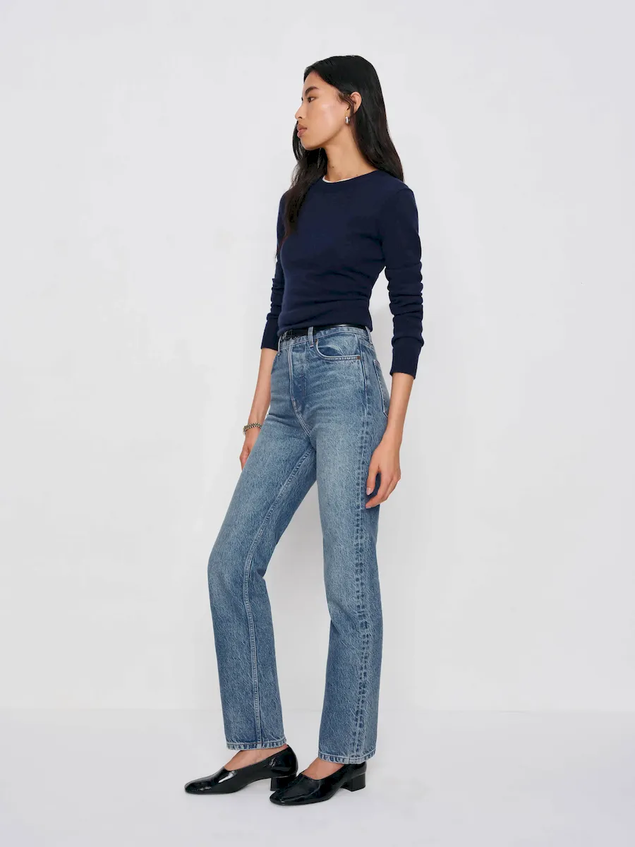 Cynthia High Rise Straight Cropped Jeans - Image 4
