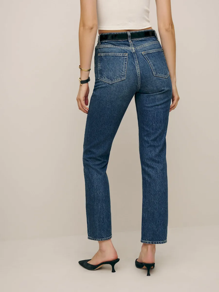 Cynthia High Rise Straight Cropped Jeans - Image 4