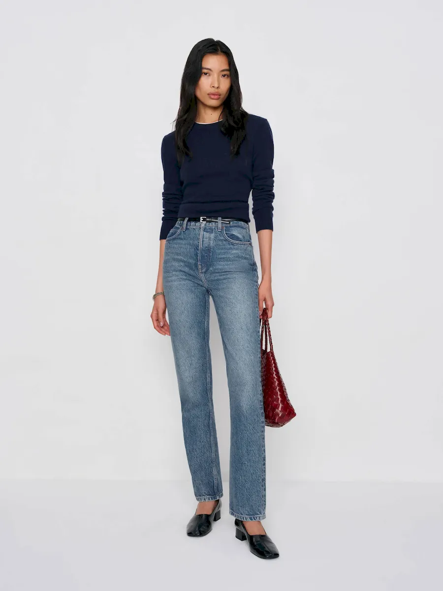 Cynthia High Rise Straight Cropped Jeans - Image 5