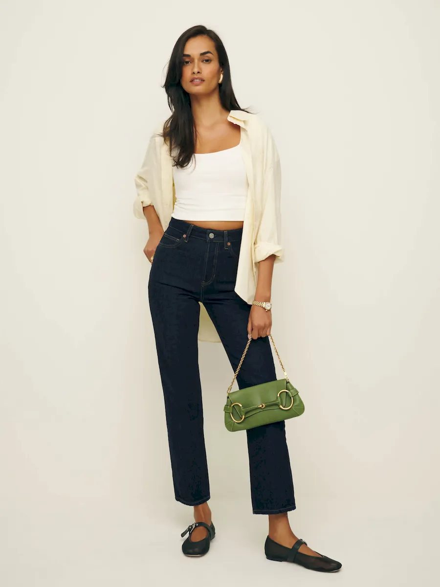 Cynthia High Rise Straight Cropped Jeans - Image 5