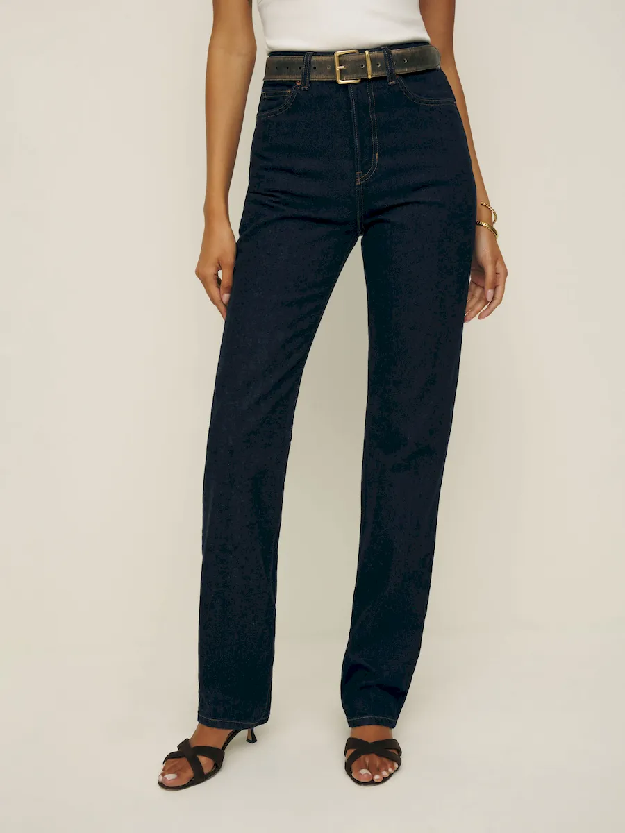 Cynthia High Rise Straight Long Jeans - Image 6