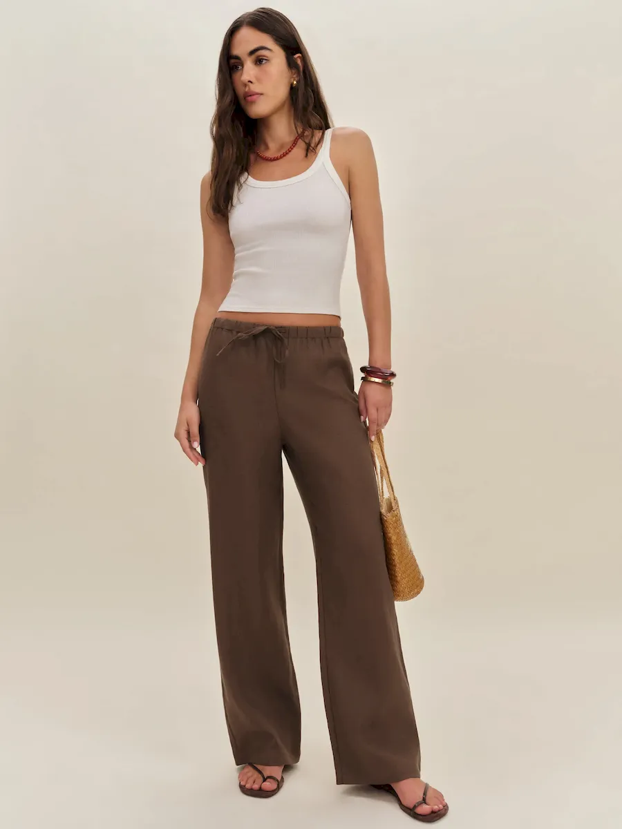 Petites Olina Linen Pant - Image 4