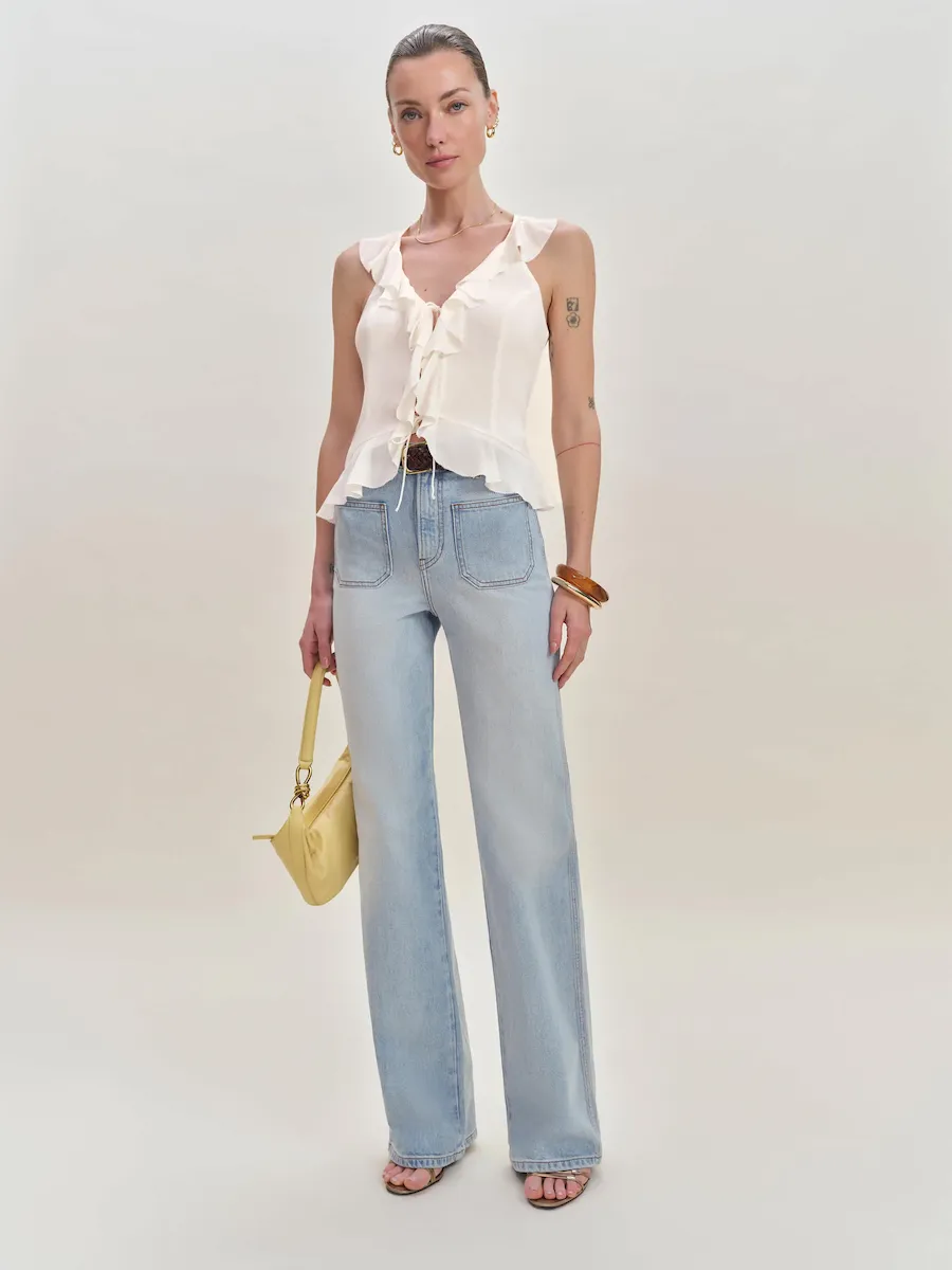 Alyssa High Rise Wide Leg Long Jeans - Image 2