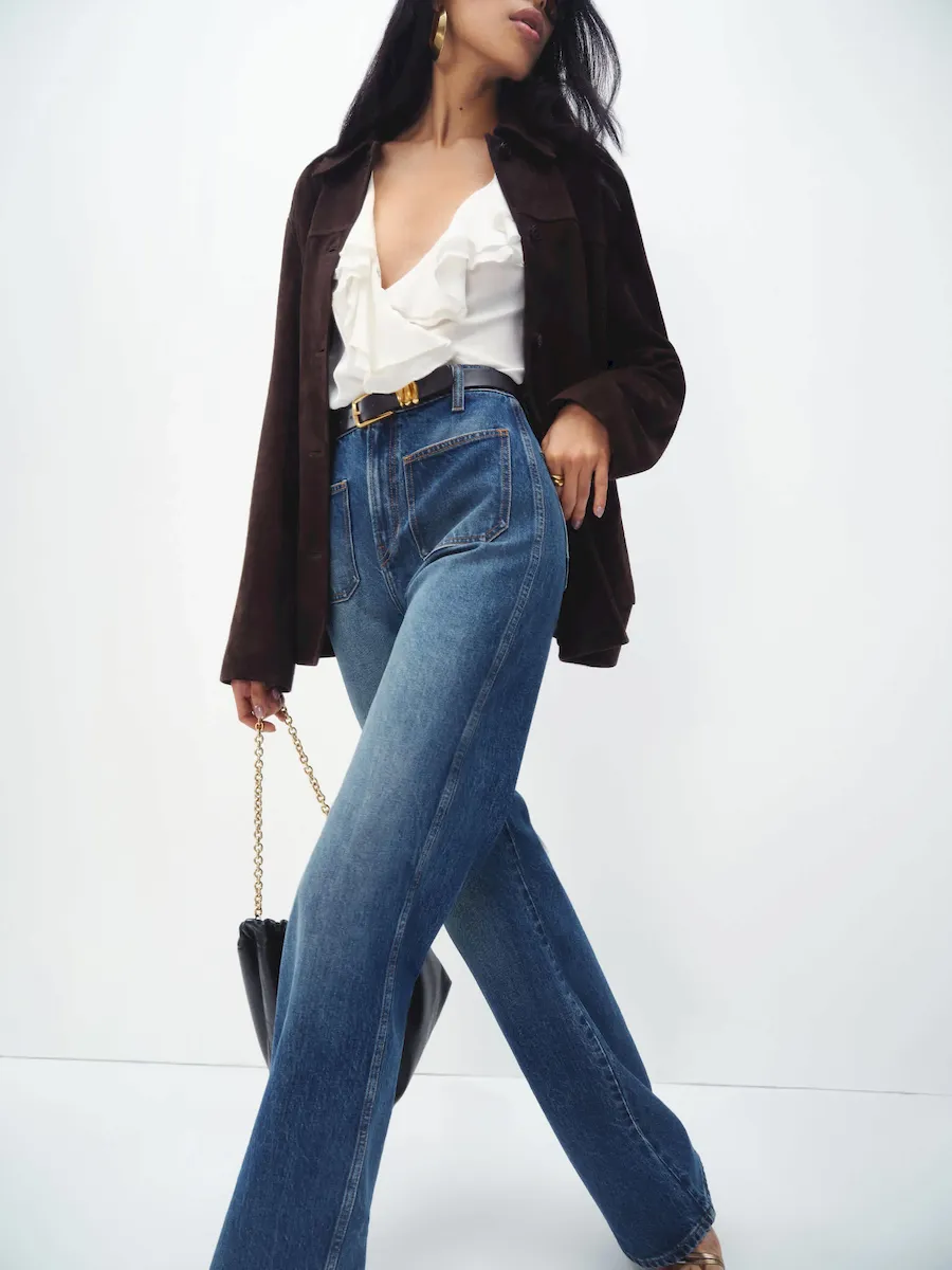 Alyssa High Rise Wide Leg Long Jeans - Image 2