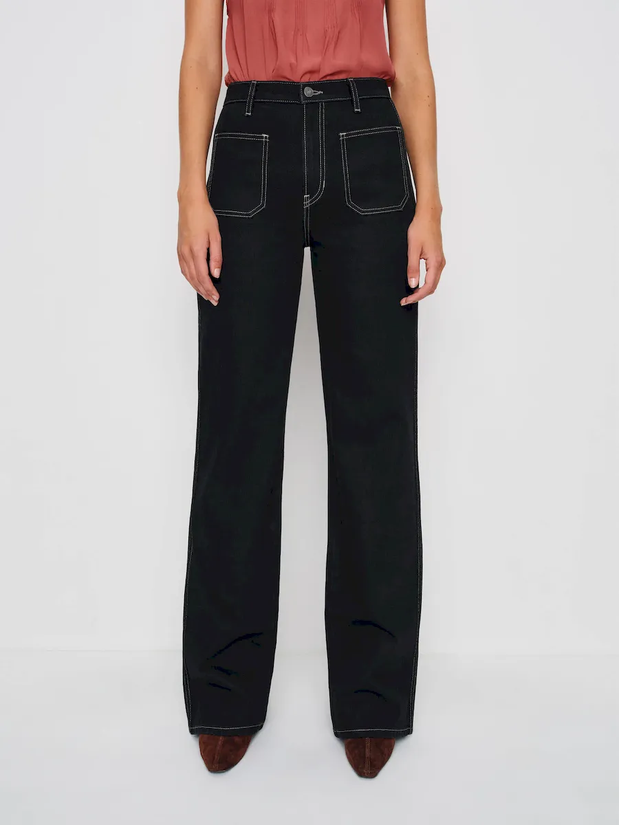 Alyssa High Rise Wide Leg Long Jeans - Image 4