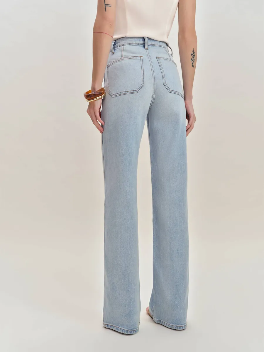 Alyssa High Rise Wide Leg Long Jeans - Image 4