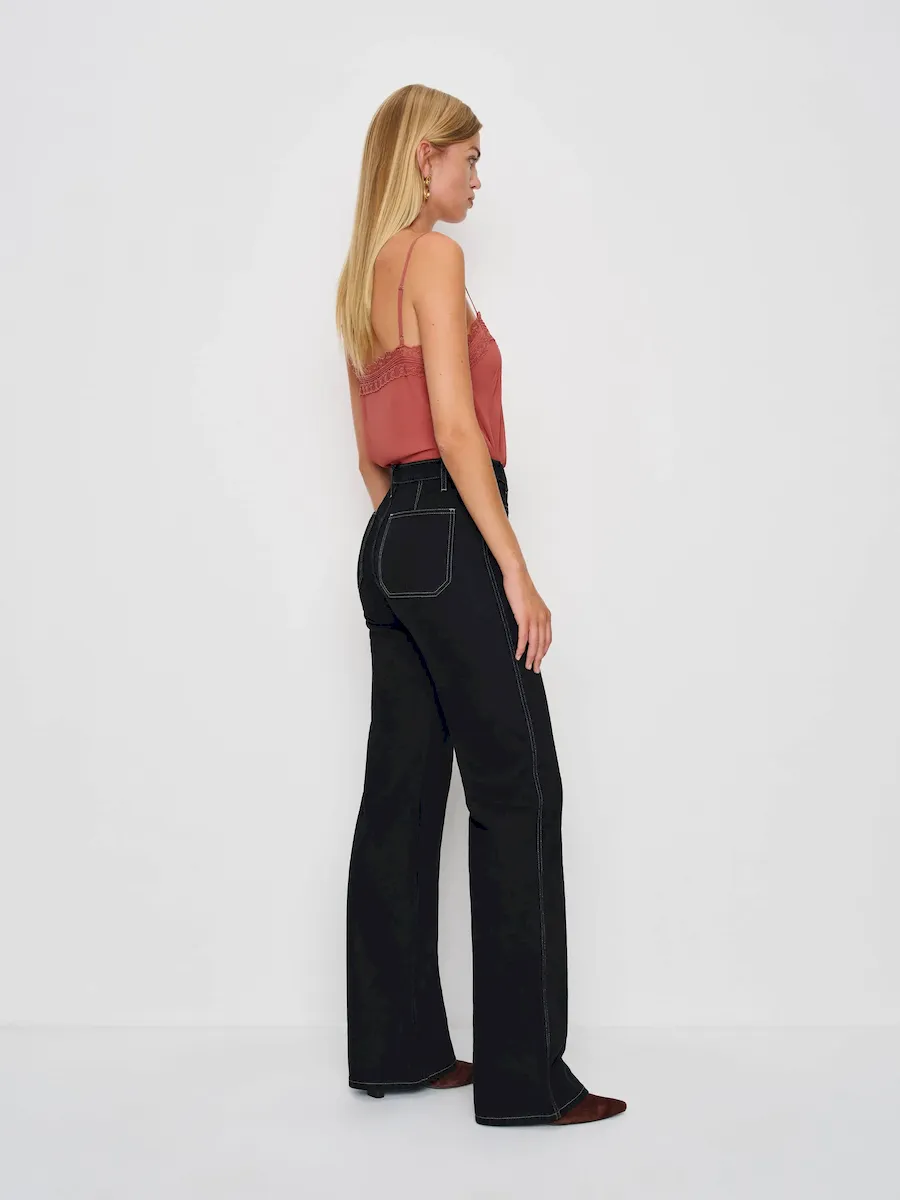 Alyssa High Rise Wide Leg Long Jeans - Image 5