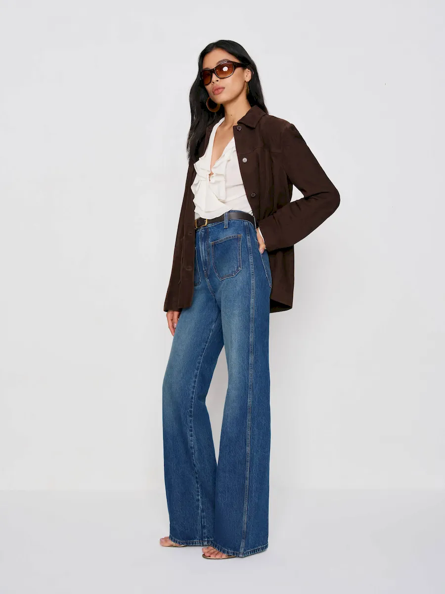 Alyssa High Rise Wide Leg Long Jeans - Image 6