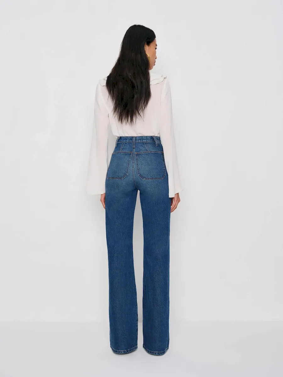 Alyssa High Rise Wide Leg Long Jeans - Image 7