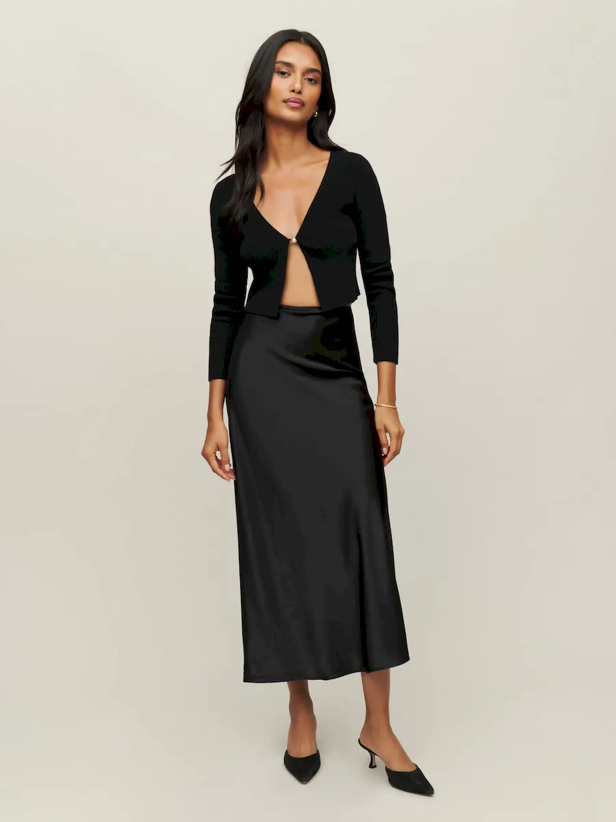 Petites Layla Silk Skirt - Image 5