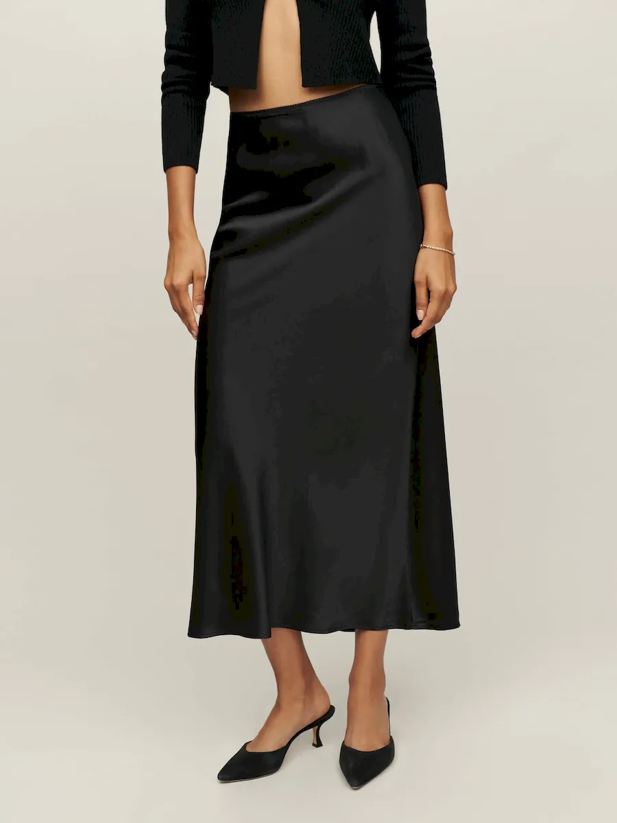 Petites Layla Silk Skirt - Image 7