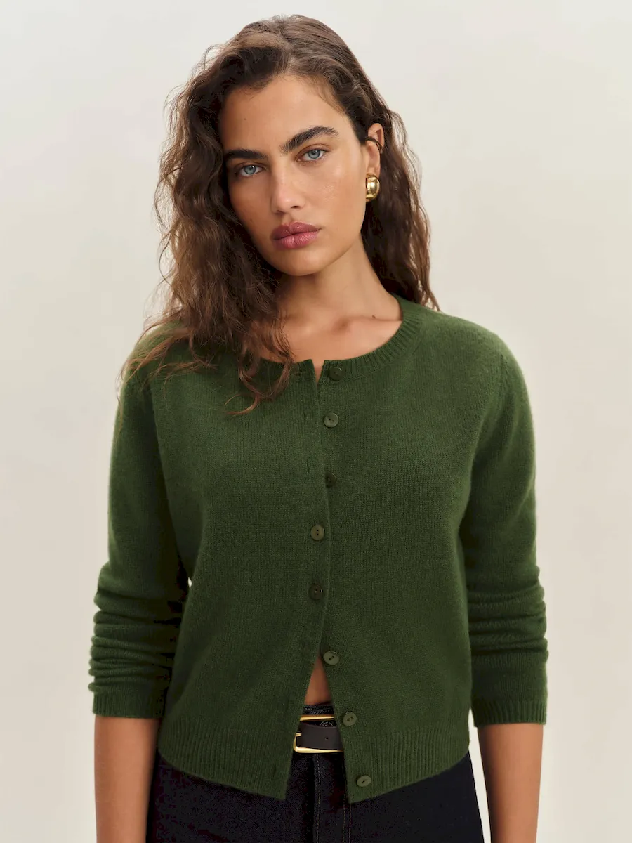 Clara Cashmere Crew Cardigan - Image 2