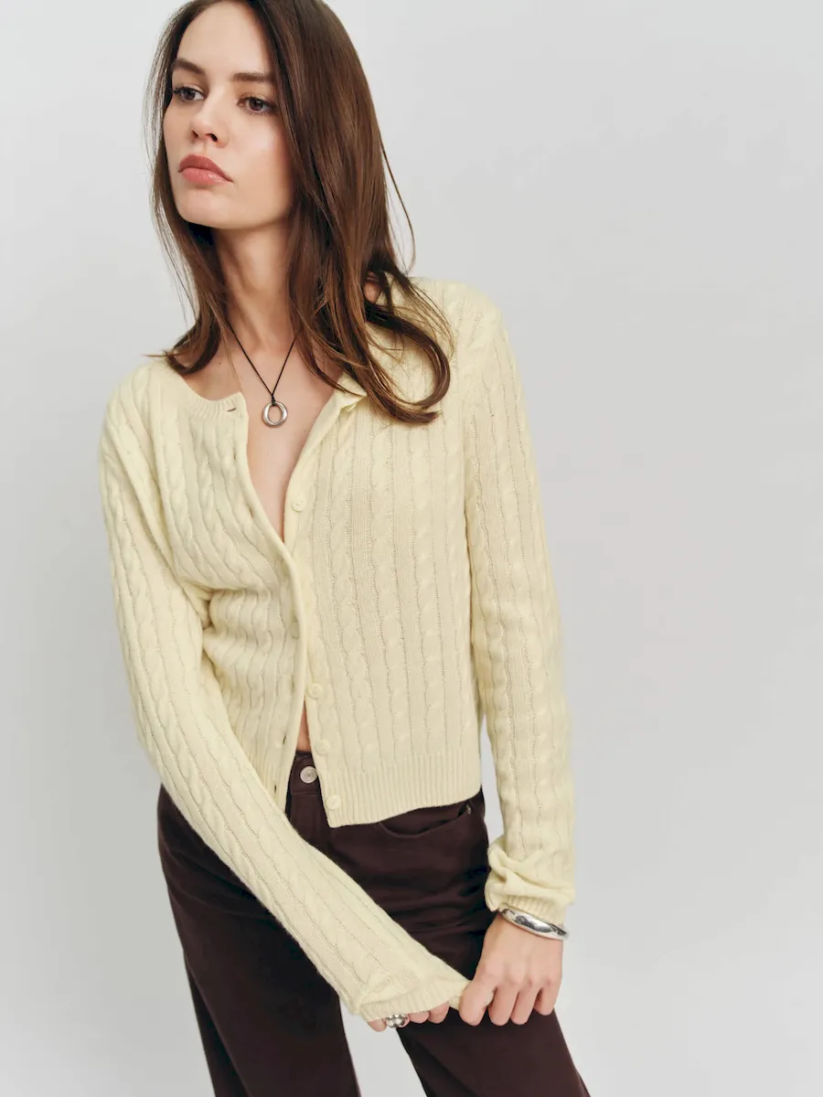 Clara Cashmere Crew Cardigan - Image 2