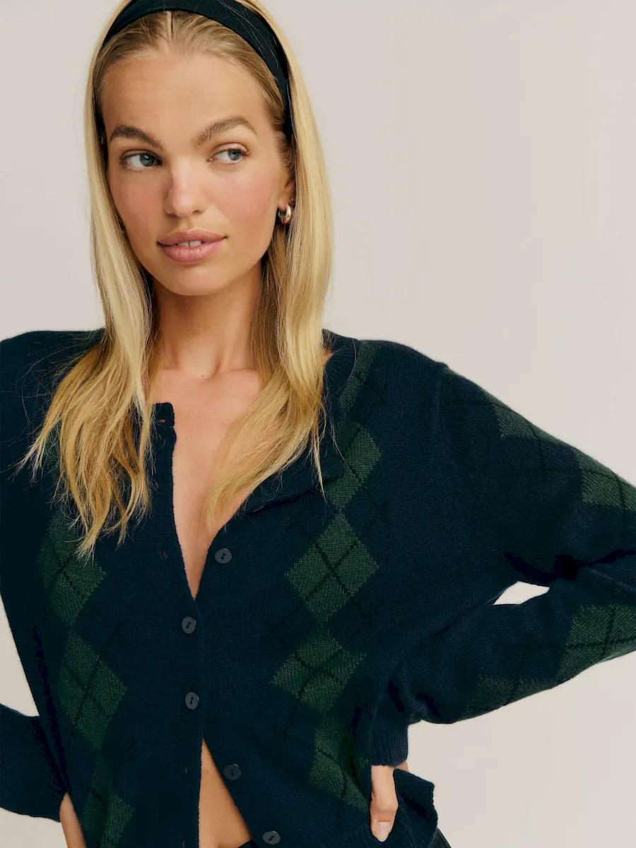 Clara Cashmere Crew Cardigan - Image 2