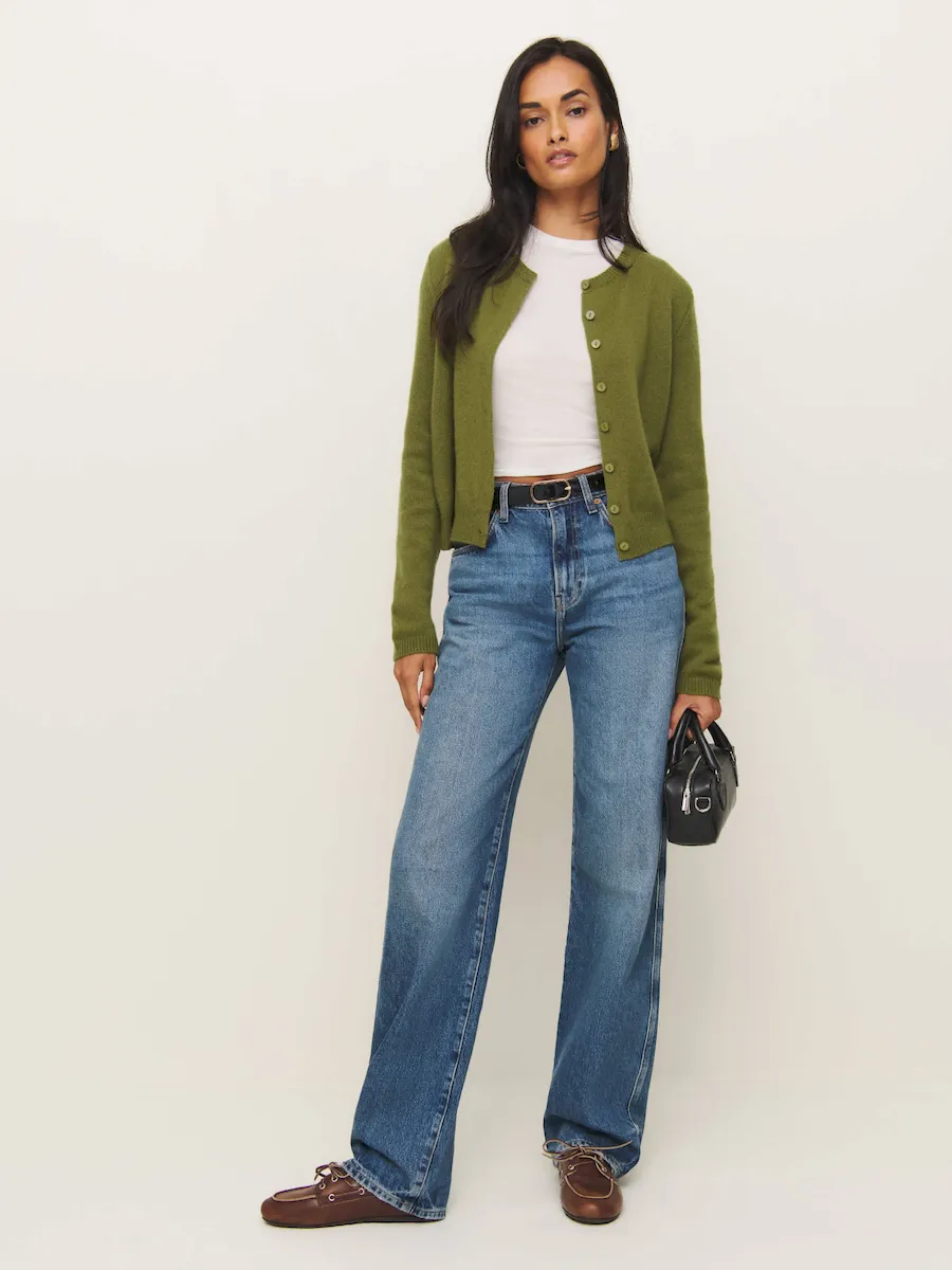 Clara Cashmere Crew Cardigan - Image 2