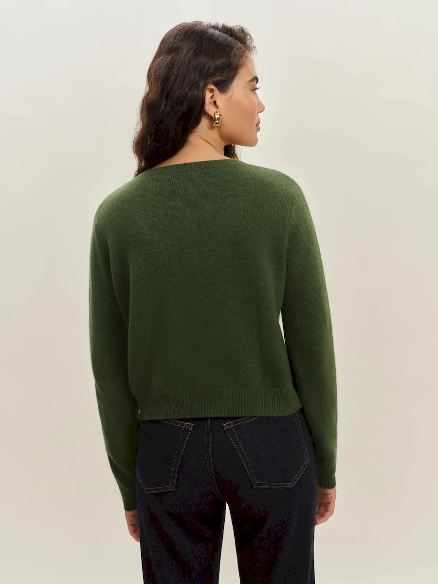 Clara Cashmere Crew Cardigan - Image 3