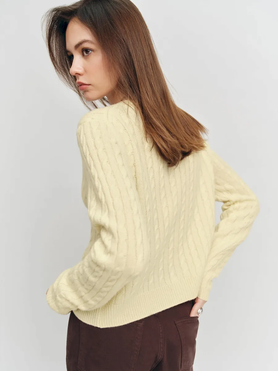 Clara Cashmere Crew Cardigan - Image 3