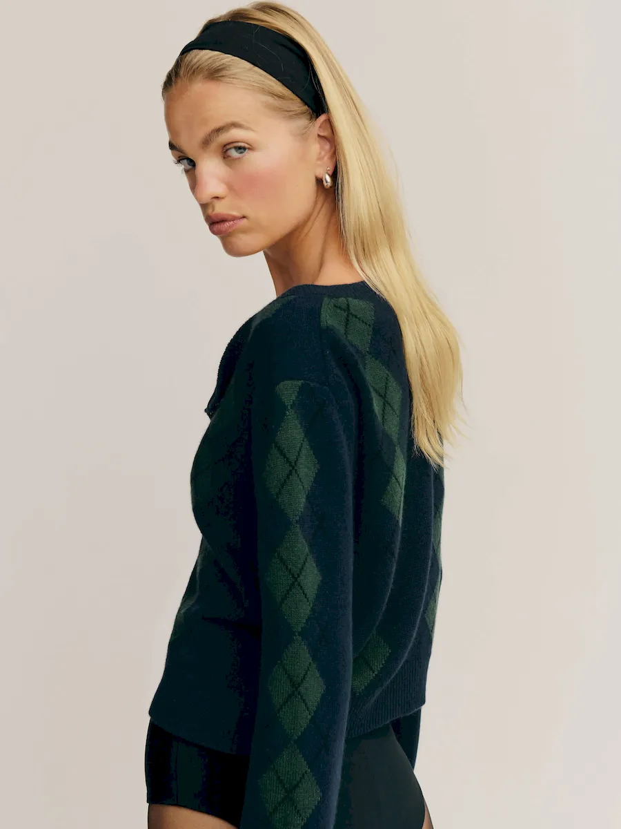 Clara Cashmere Crew Cardigan - Image 3