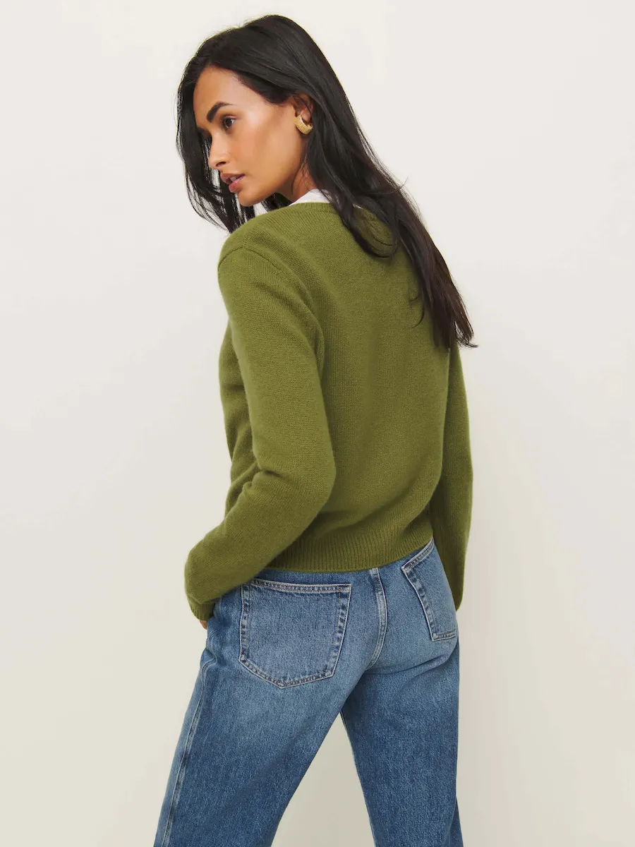 Clara Cashmere Crew Cardigan - Image 3