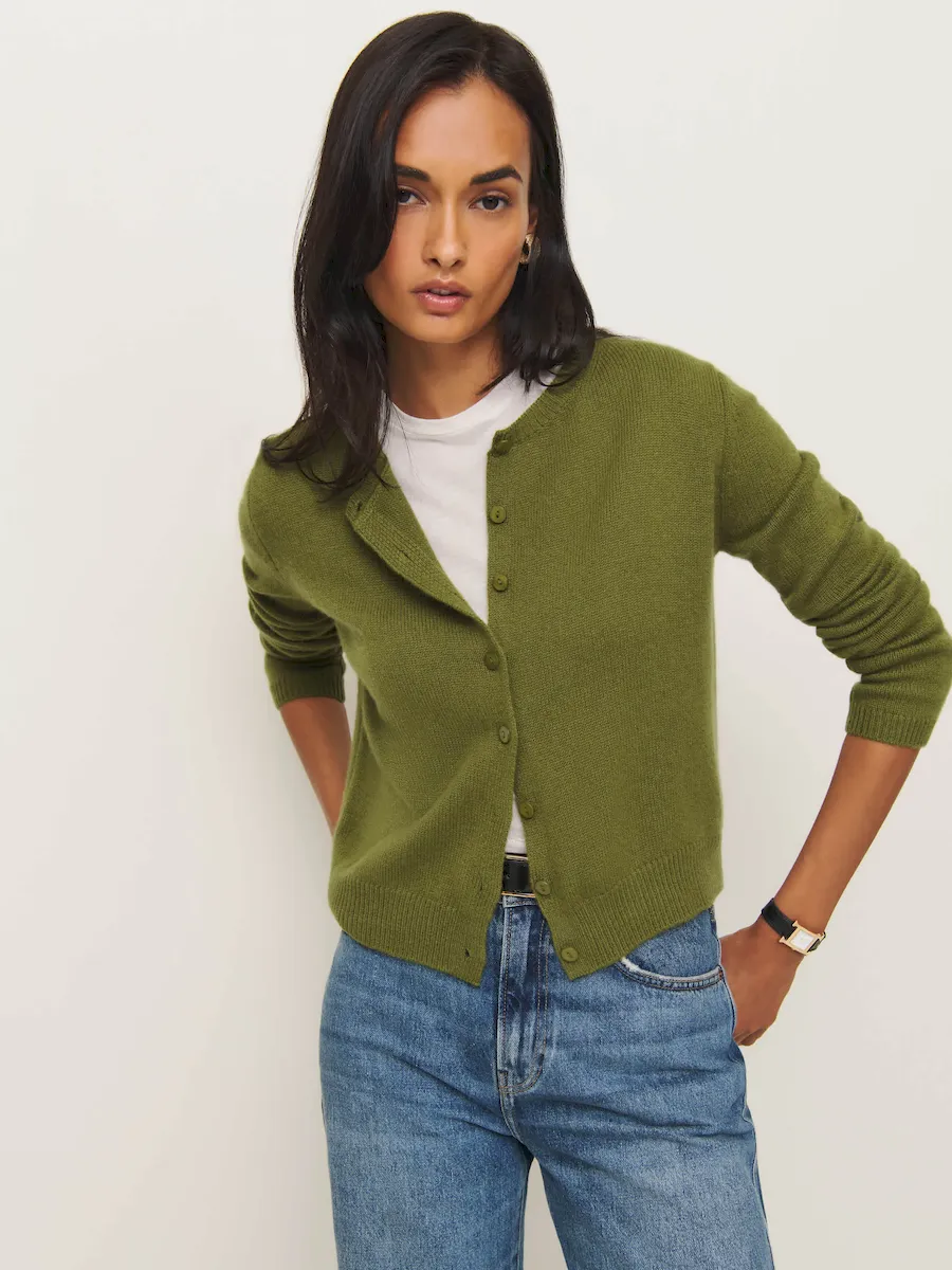 Clara Cashmere Crew Cardigan - Image 4