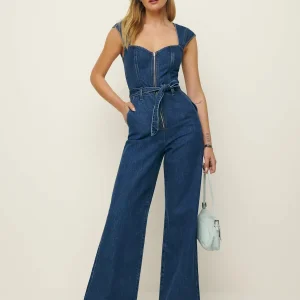 Calypso Wide Leg Denim Jumpsuit