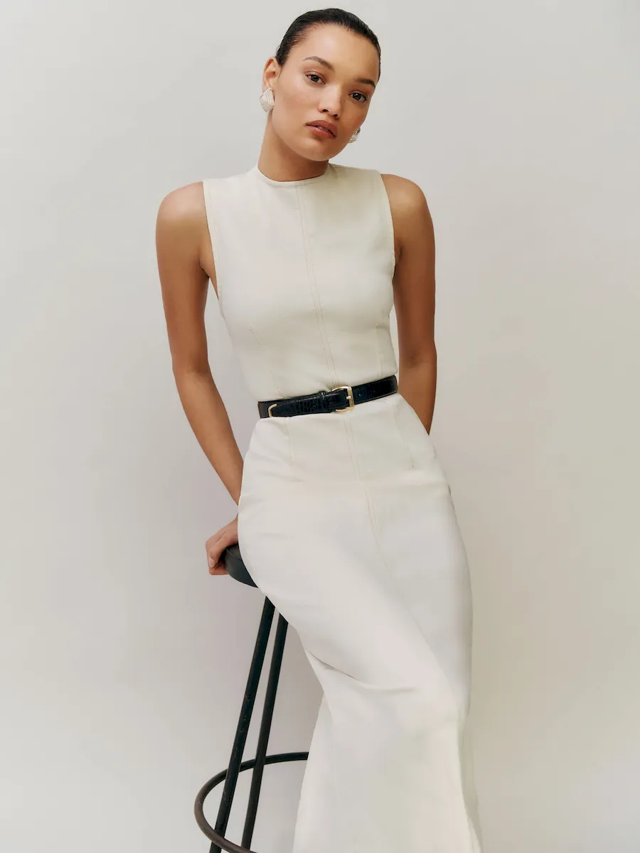 Kendi Denim Midi Dress - Image 4