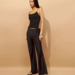 Gale Satin Mid Rise Bias Pant