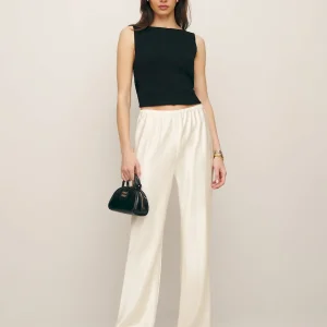 Gale Satin Mid Rise Bias Pant