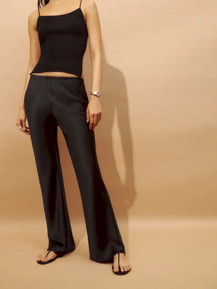 Gale Satin Mid Rise Bias Pant - Image 2
