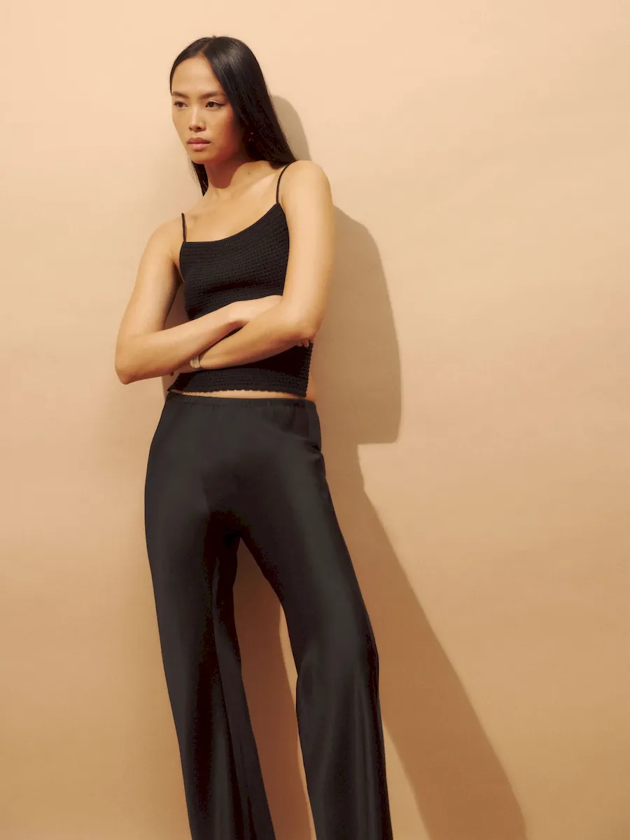 Gale Satin Mid Rise Bias Pant - Image 4