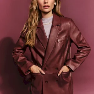 Veda Dalia Relaxed Leather Blazer