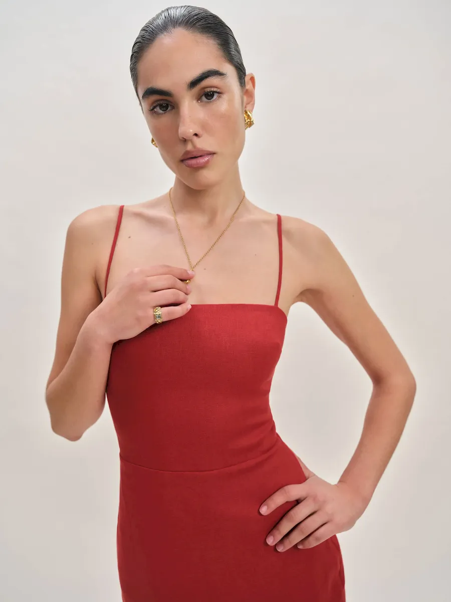 Petites Frankie Linen Dress - Image 3