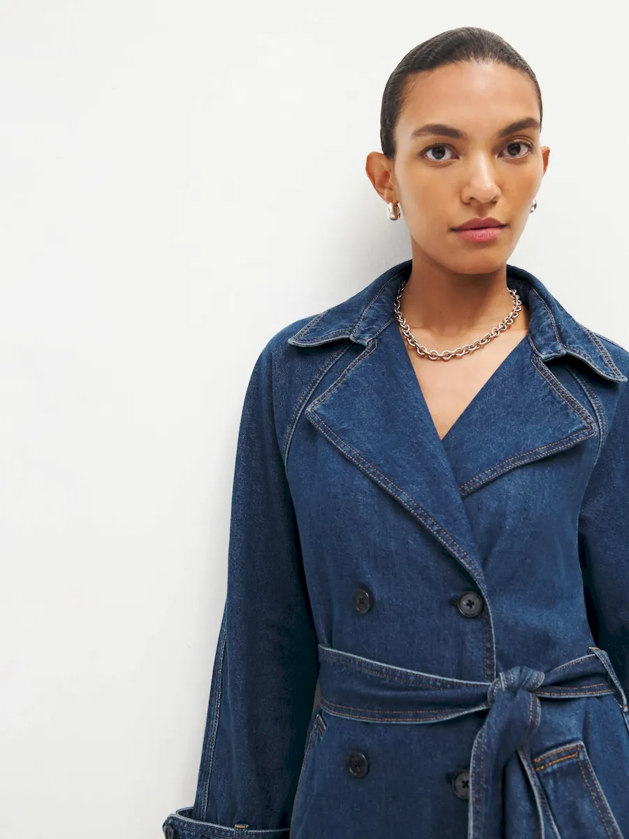 Hayes Denim Trench Coat - Image 4