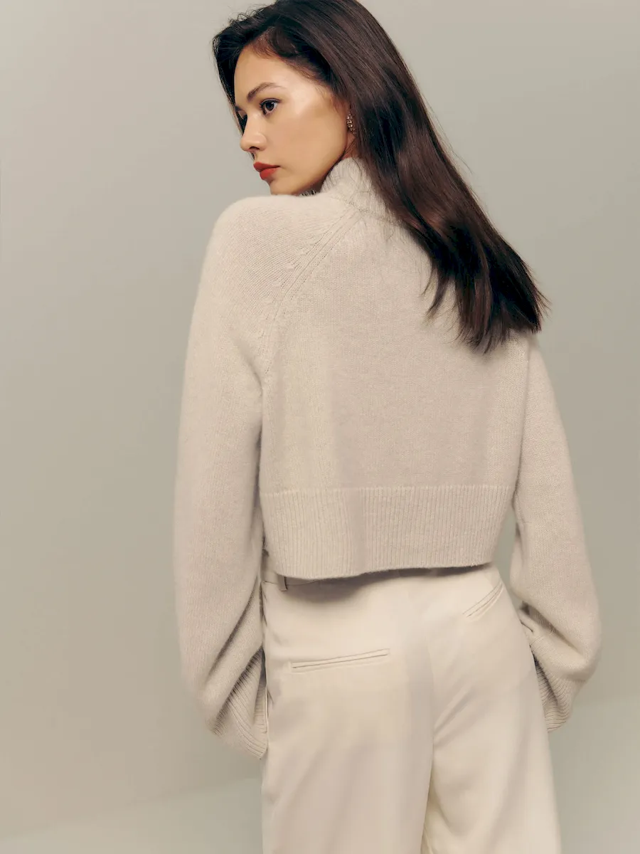 Garrett Cashmere Cropped Turtleneck - Image 3