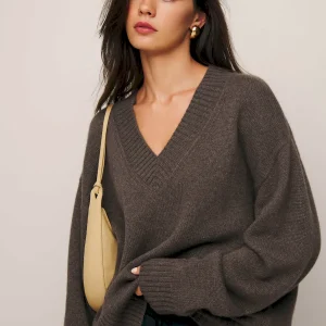 Jadey Cashmere Oversized V-neck Sweater