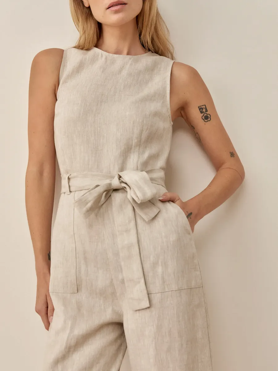 Petites Naomi Linen Jumpsuit - Image 2