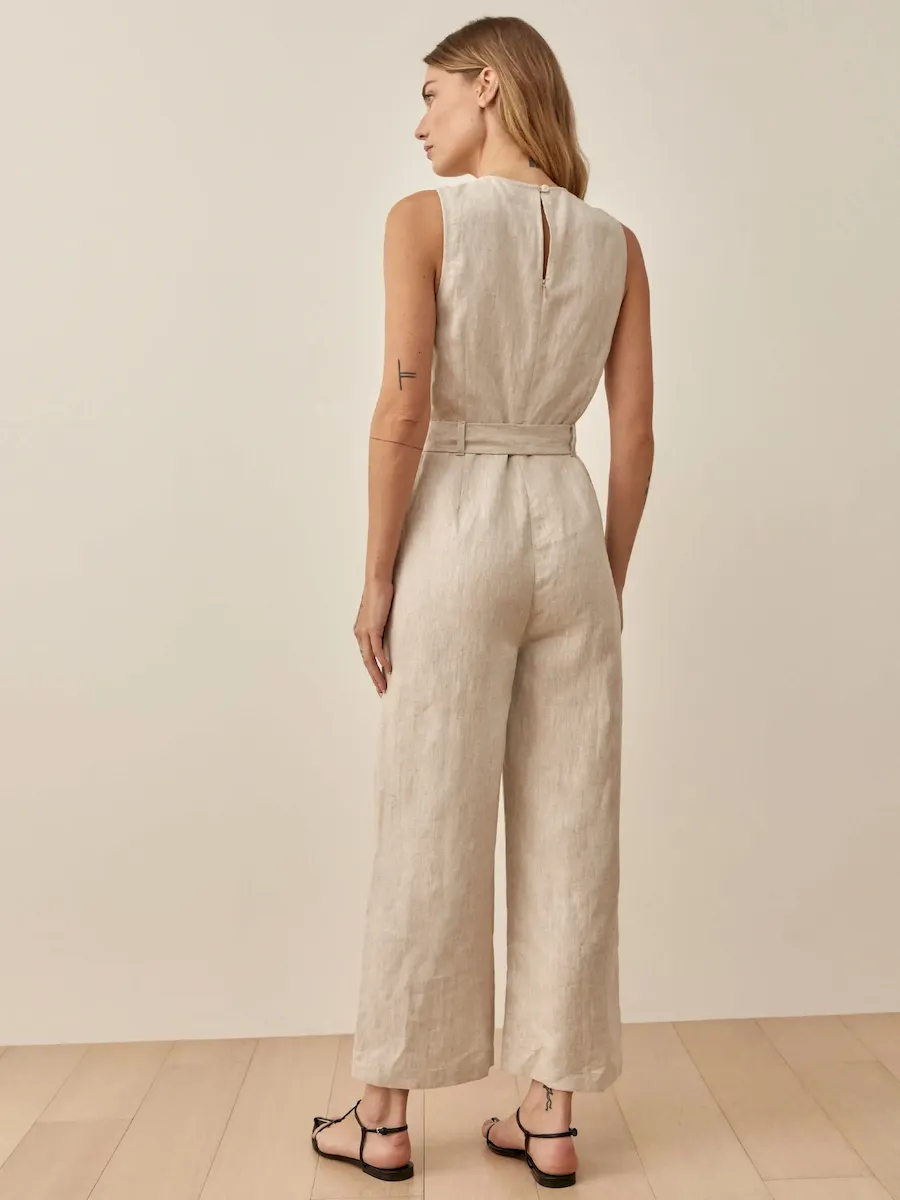 Petites Naomi Linen Jumpsuit - Image 3