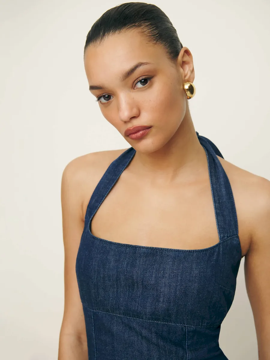 Isha Denim Mini Dress - Image 4