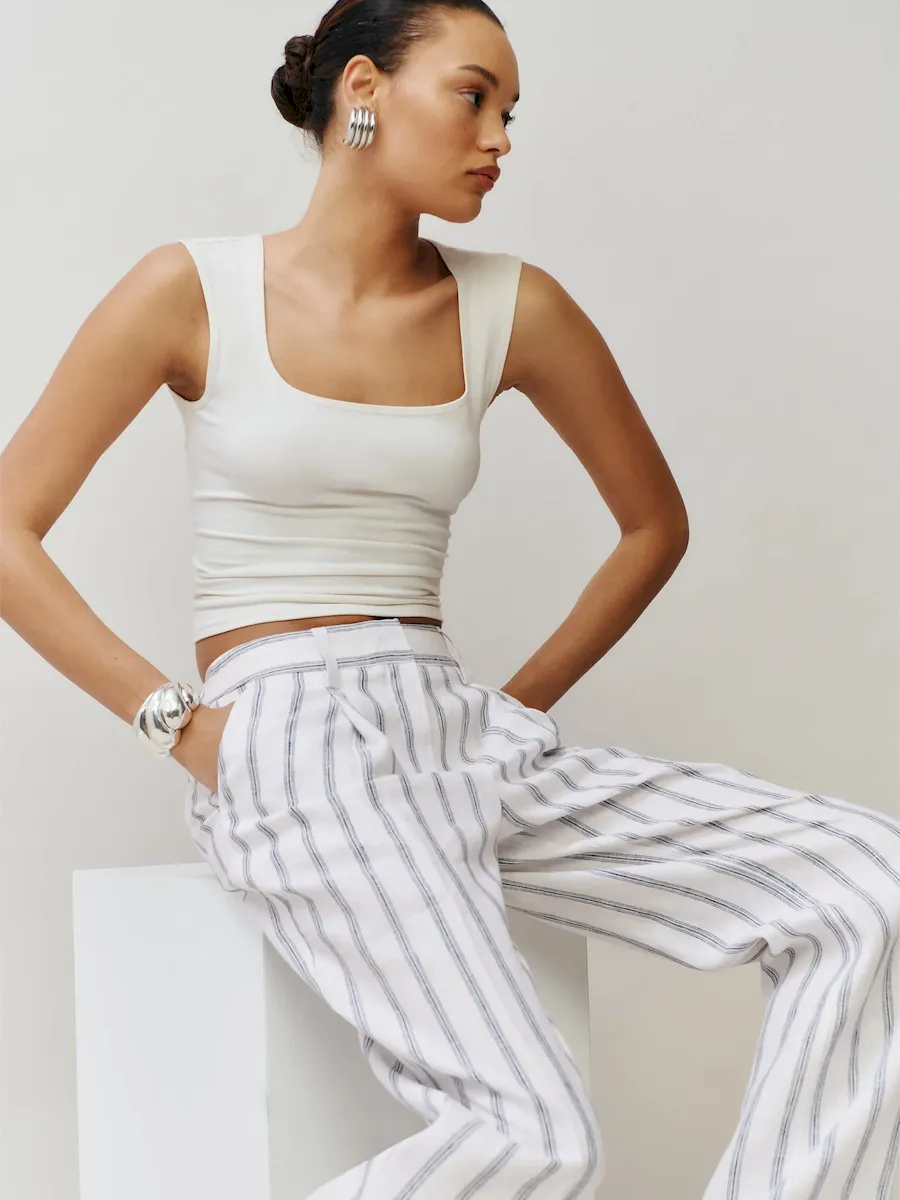 Alex Linen Mid Rise Pant - Image 5