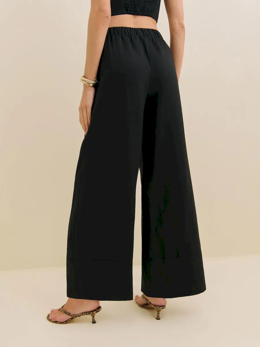 Fernando Linen Wide Leg Pant - Image 3