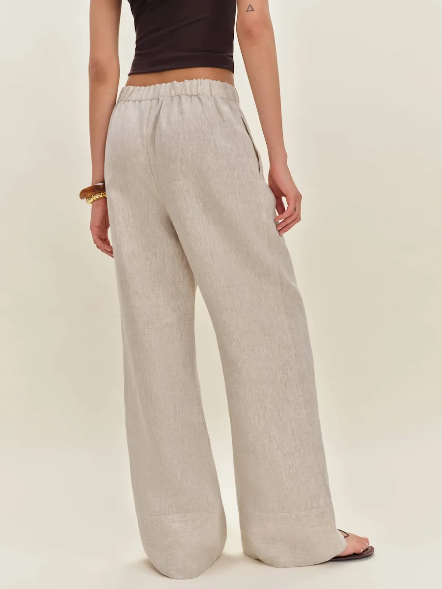 Fernando Linen Wide Leg Pant - Image 3