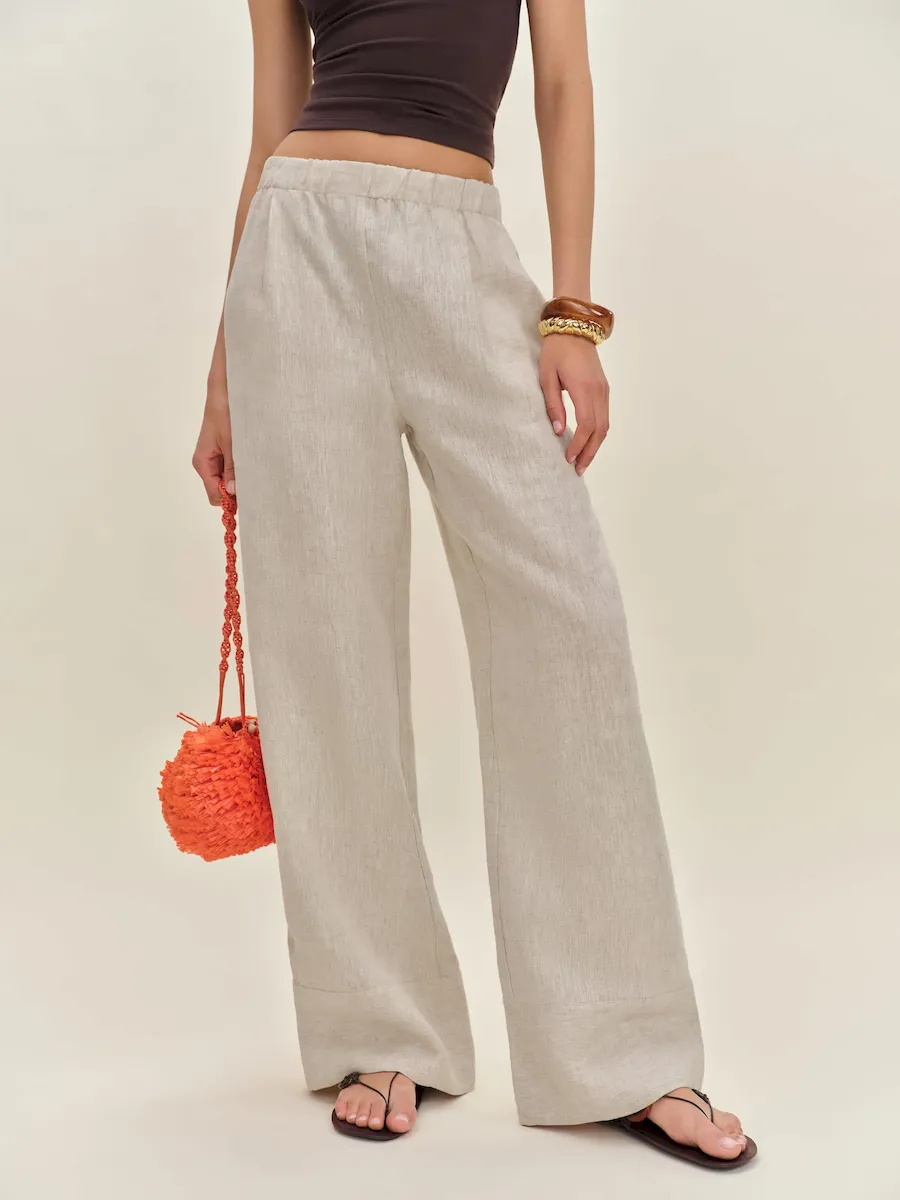 Fernando Linen Wide Leg Pant - Image 4