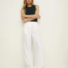 Petites Alex Linen Mid Rise Pant