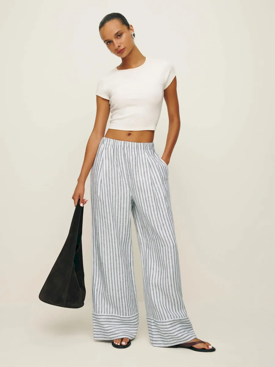 Petites Fernando Linen Wide Leg Pant