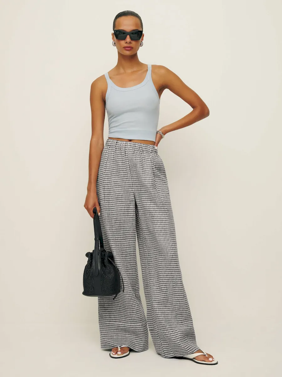 Petites Fernando Linen Wide Leg Pant