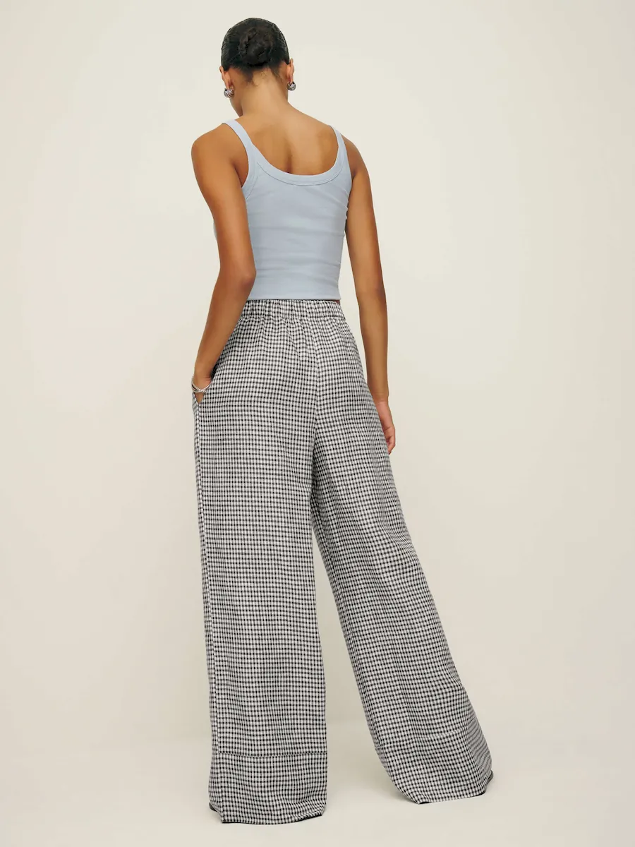 Petites Fernando Linen Wide Leg Pant - Image 3