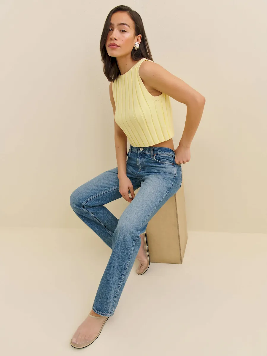 Callie Cotton Ribbed Sweater Tank - Image 2