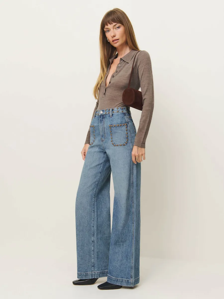 Cary Stretch High Rise Slouchy Wide Leg Jeans - Image 2